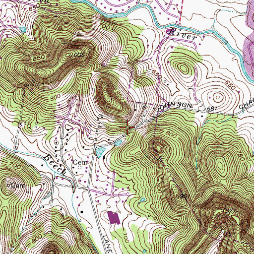 Topographic Map of Beech Creek Church (historical), TN