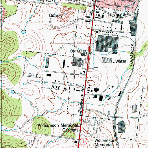 Topographic Map of Century Park Plaza, TN