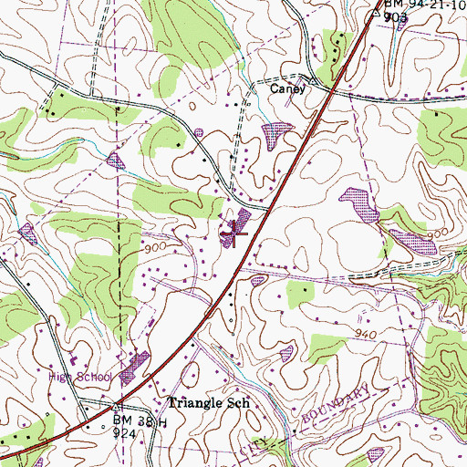 Topographic Map of Fairview Elementary School, TN