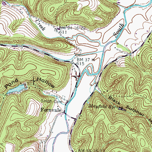 Topographic Map of Fernvale Church of Christ, TN