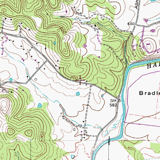 Topographic Map of Hill School (historical), TN