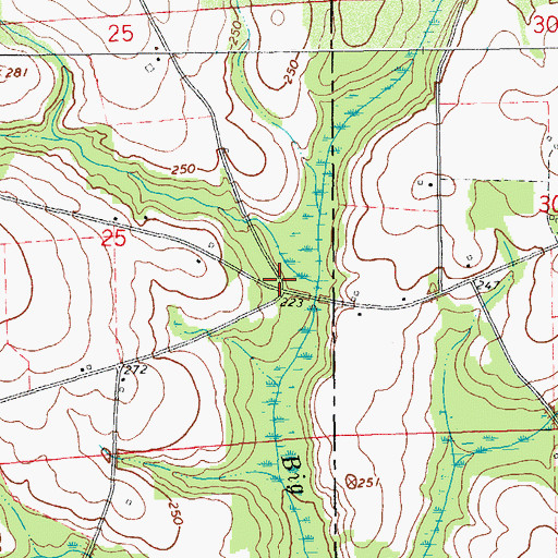 Topographic Map of Underwood Mill (historical), AL
