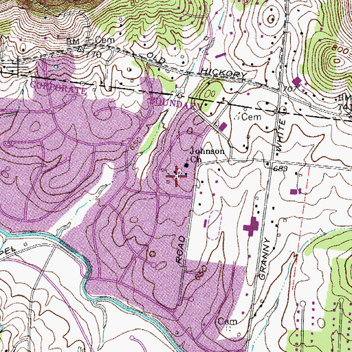 Topographic Map of Johnson Chapel Cemetery, TN