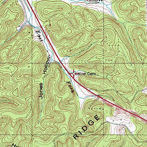 Topographic Map of Laine Cemetery, TN