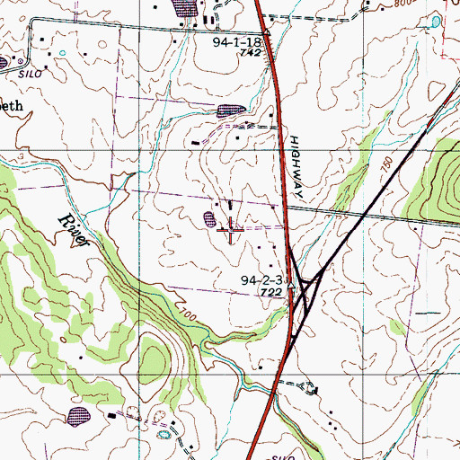Topographic Map of Laurel Hill Plantation (historical), TN