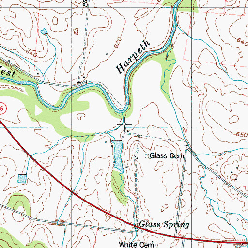 Topographic Map of Locust Hill Plantation (historical), TN