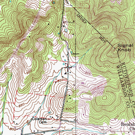 Topographic Map of McCanless Cemetery, TN
