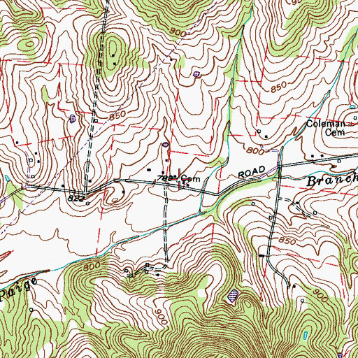 Topographic Map of McCanless Cemetery, TN