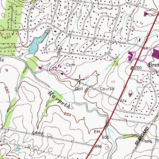 Topographic Map of Midway Plantation (historical), TN