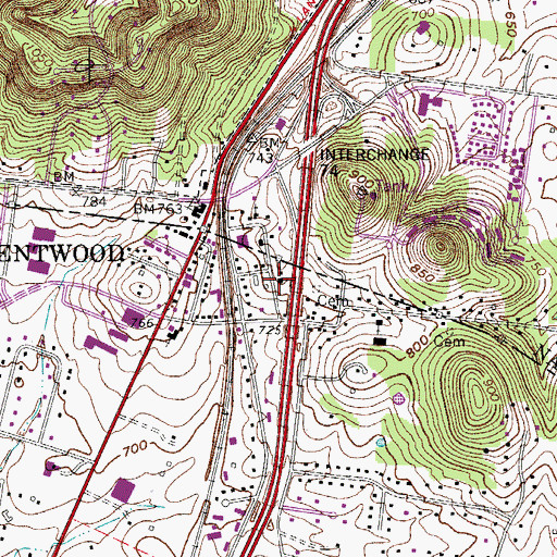Topographic Map of Mount Lebanon Missionary Baptist Church, TN
