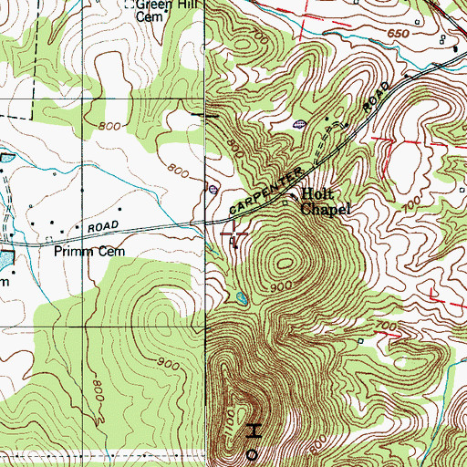 Topographic Map of Pleasant Hill Plantation (historical), TN