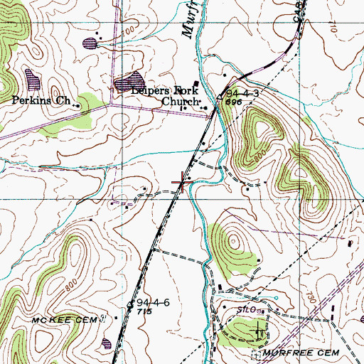 Topographic Map of Pleasantdale Church (historical), TN