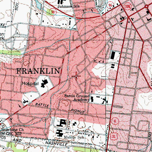 Topographic Map of Providence Primitive Baptist Church, TN