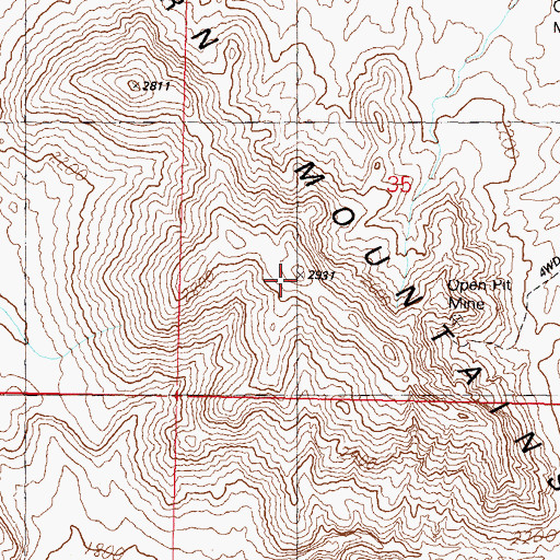 Topographic Map of Big Horn Mountains, AZ
