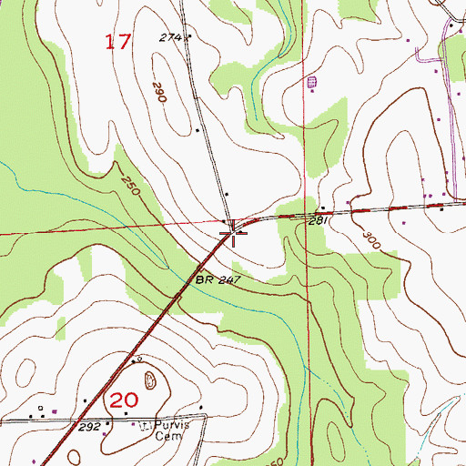 Topographic Map of Wadford School (historical), AL