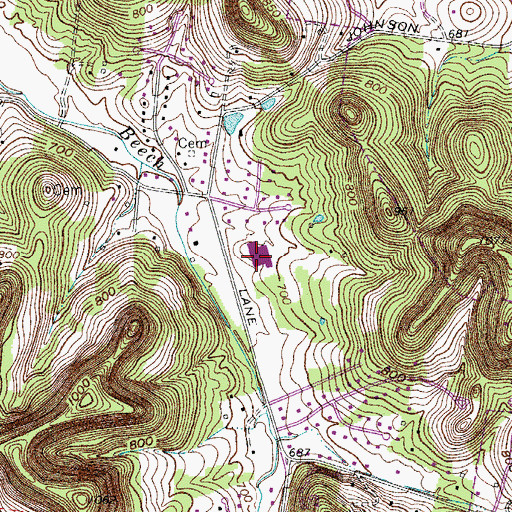 Topographic Map of Scales Elementary School, TN