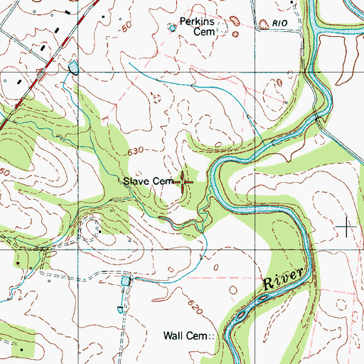 Topographic Map of Slave Cemetery, TN