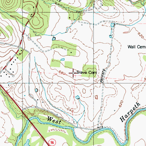 Topographic Map of Slave Cemetery, TN