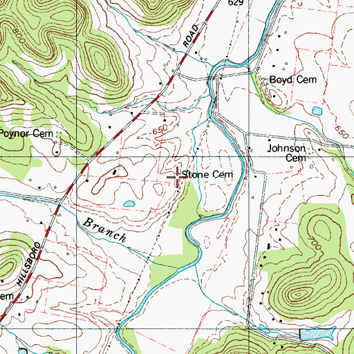 Topographic Map of Stone Cemetery, TN