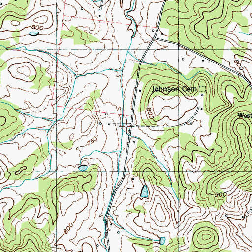 Topographic Map of Thomas Church (historical), TN