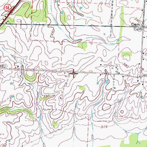 Topographic Map of Bailey School (historical), TN