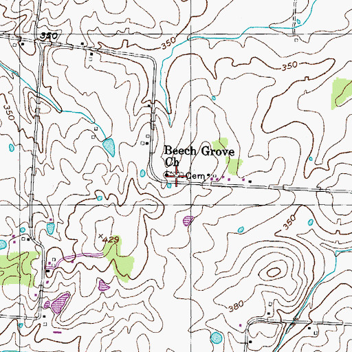 Topographic Map of Beech Grove Cemetery, TN