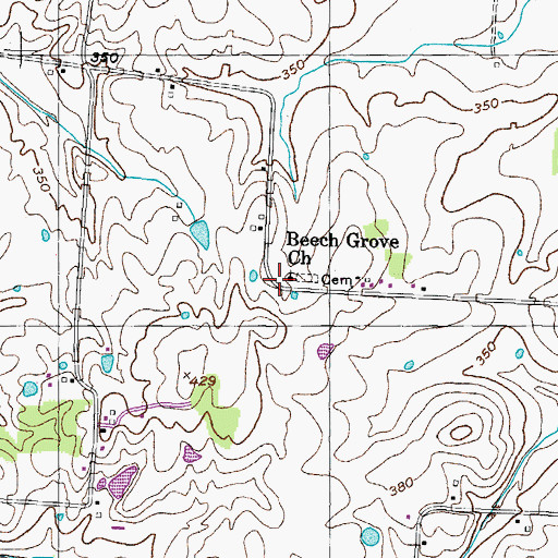 Topographic Map of Beech Grove School (historical), TN