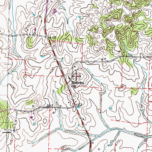 Topographic Map of Belews Chapel Cemetery, TN
