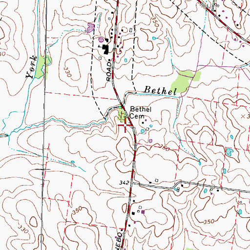 Topographic Map of Bethel Baptist Church, TN