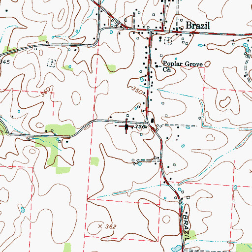 Topographic Map of Brazil High School (historical), TN