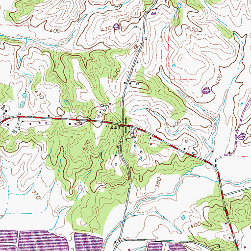 Topographic Map of Brick Hill School (historical), TN