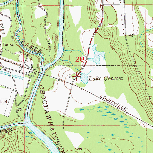 Topographic Map of Winoski, AL