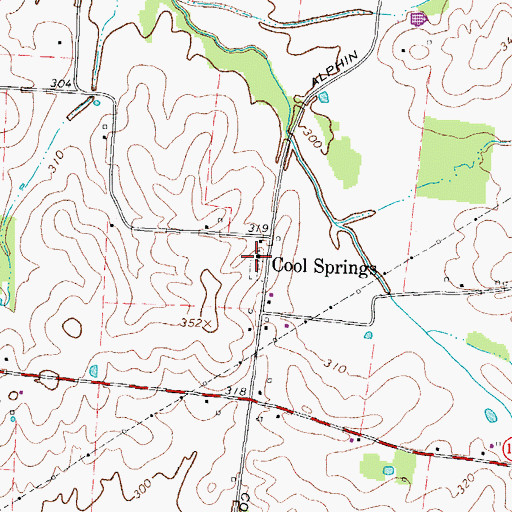 Topographic Map of Cool Springs Cumberland Presbyterian Church, TN