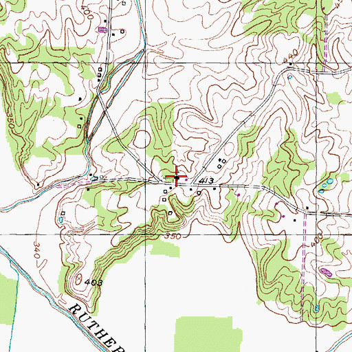 Topographic Map of Davis Chapel, TN
