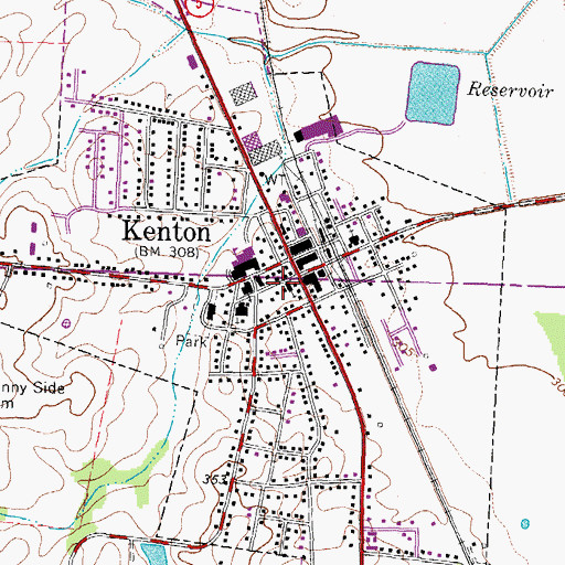 Topographic Map of First Baptist Church of Kenton, TN