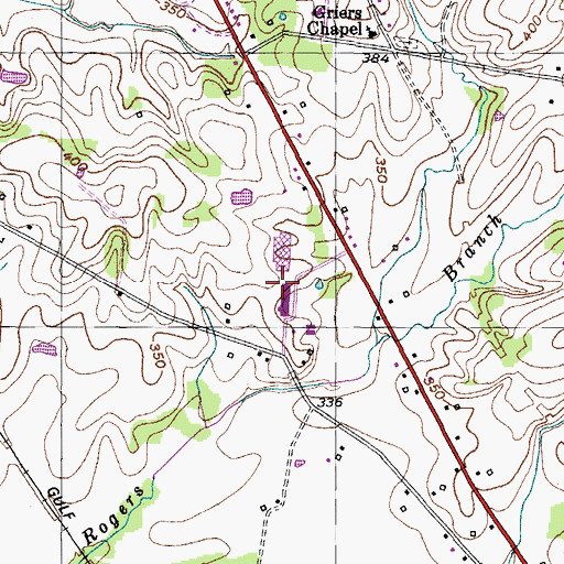 Topographic Map of Gibson County High School, TN