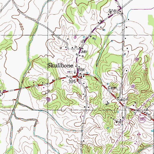 Topographic Map of Church of Christ, TN