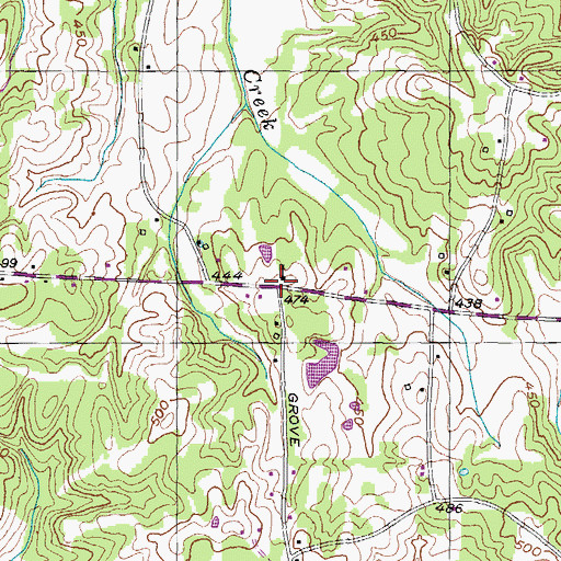 Topographic Map of Harmony Primitive Baptist Church, TN