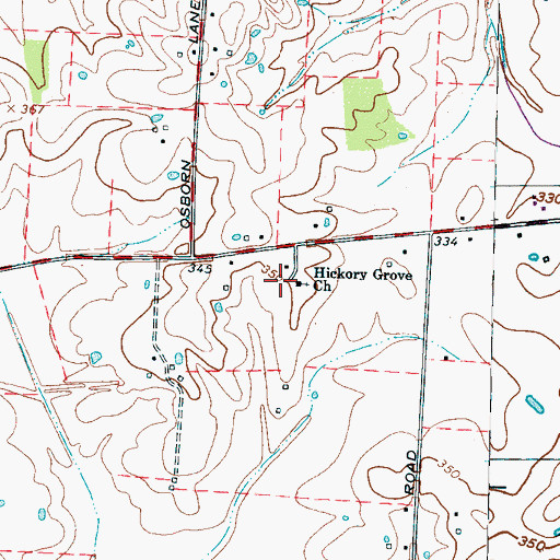 Topographic Map of Hickory Grove School (historical), TN