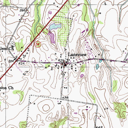 Topographic Map of Laneview School (historical), TN