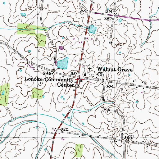 Topographic Map of Lonoke School (historical), TN