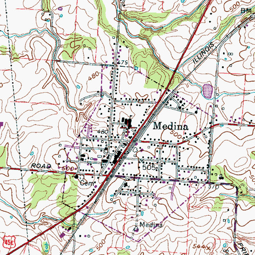 Topographic Map of Medina Elementary School, TN