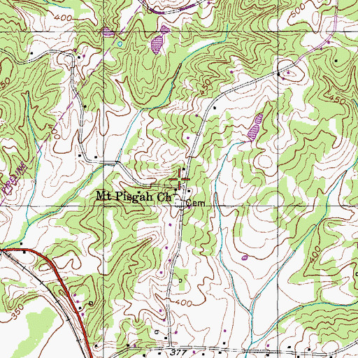 Topographic Map of Mount Pisgah School (historical), TN