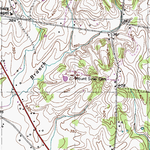 Topographic Map of Mount Sinai Church (historical), TN