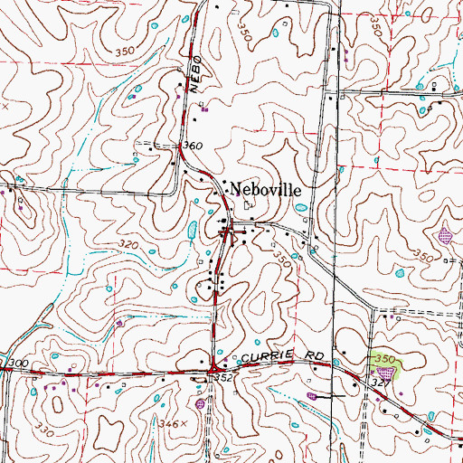 Topographic Map of Neboville School (historical), TN