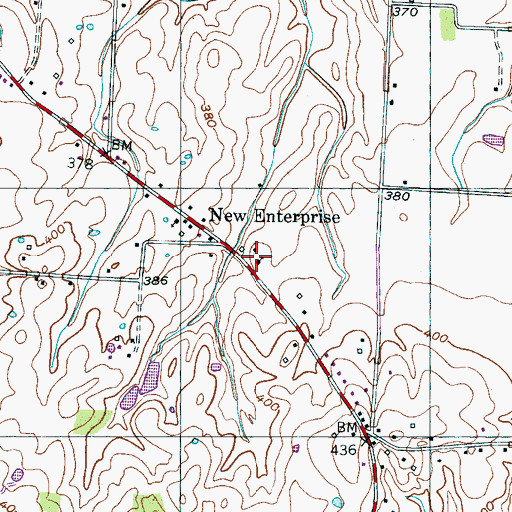 Topographic Map of New Enterprise School (historical), TN