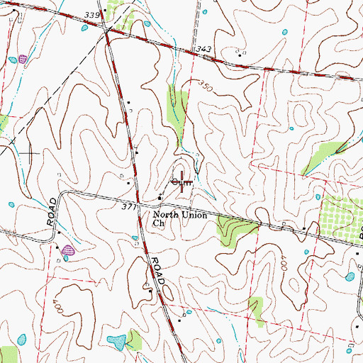 Topographic Map of North Union Cemetery, TN