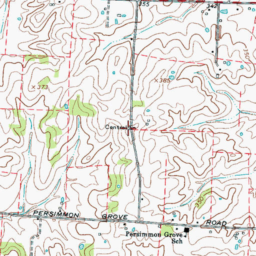 Topographic Map of Persimmon Grove Church (historical), TN