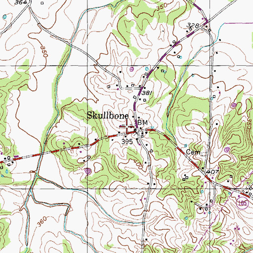 Topographic Map of Persimmon Grove School (historical), TN