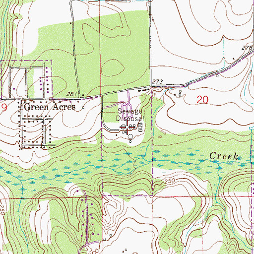 Topographic Map of Beaver Creek Sewage Treatment Plant, AL